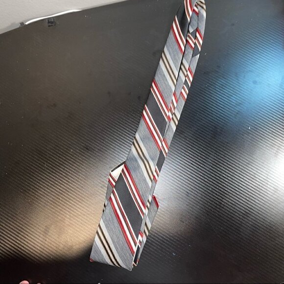 Christian Dior x Jordan Marsh Neck Tie Skinny Striped 100% Polyester 90s Collab - Picture 5 of 5